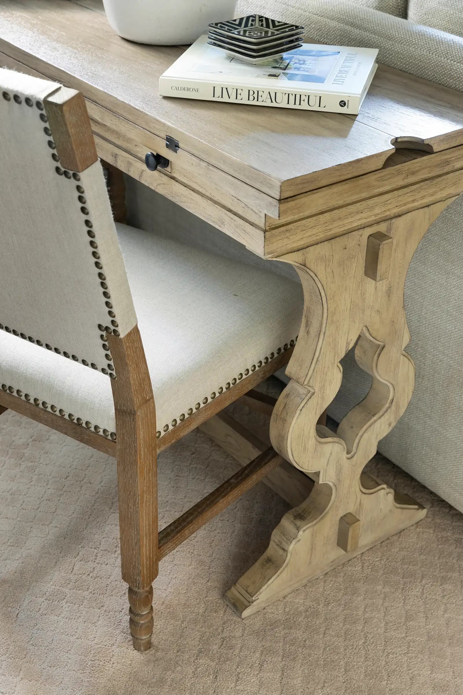 portrait 2x3 proj3 basement carved console desk 032